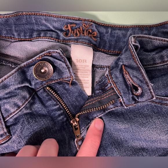 Justice Jean Shorts with leather ties, Girl size 10R, Girl summer jean shorts - Picture 5 of 5